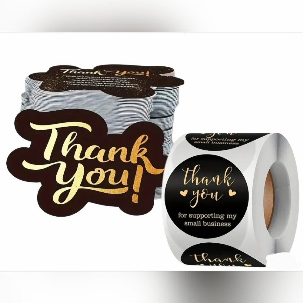 Set Of 600- 100 Thank You Cards And 500 Thank You Stickers